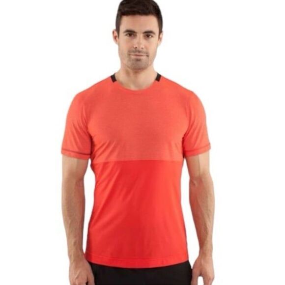 lululemon athletica Other - Lululemon Men’s Precise Tee Mesh Alarming Orange